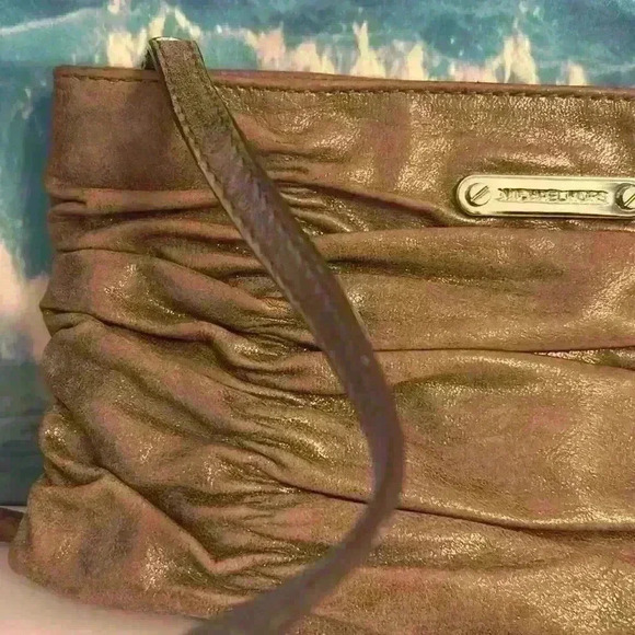 MICHAEL Michael Kors Webster Metallic Golden Crossbody Clutch - Picture 3 of 14